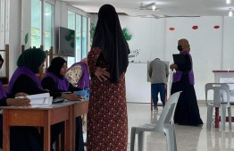 Shaviyani atoll Feevah polling station-- Photo: Mohamed Yazdan | Mihaaru Reader