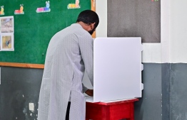A blind individual voting independently -- Photo: Fayaz Moosa