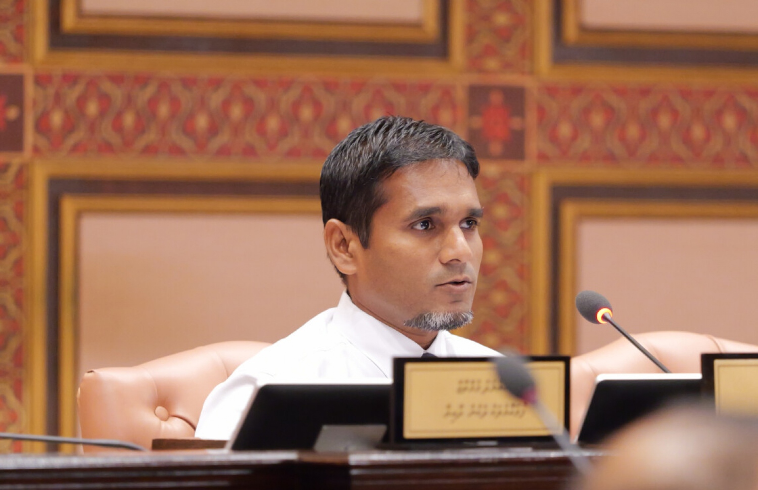 ބަރުލަމާނީ ނިޒާމާ ގުޅޭ ގަރާރާ ބެހޭ ގޮތުން މަޖިލީހުގެ މުޅި ކޮމިޓީ ބައްދަލުވުމުގައި ހުޅުދޫ ދާއިރާގެ މެންބަރު އިލްޔާސް ލަބީބް ވާހަކަ ދައްކަވަނީ