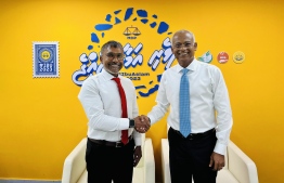Former MP Ilham Ahmed with former president Ibrahim Mohamed Solih