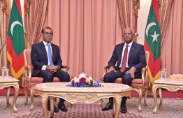 MDP candidate and President Ibrahim Mohamed Solih (R) and The Democrats founder and Parliament Speaker Mohamed Nasheed (L); the two met for the first time since Nasheed exited MDP to found The Democrats-- Photo: People's Majilis
