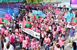 Supporters attending PPM/PNC's Maldivians' Decision march to conclude the presidential campaign of Dr. Mohamed Muizzu, ahead of the second round of the voting -- Photo: Nishan Ali / Mihaaru