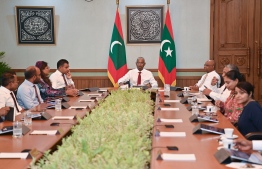 President Solih held the cabinet meeting on October 1 where he thanked his ministers for their support during his presidency-- Photo: President's Office