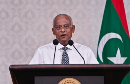 The President speaking to the media after the presidential election. Photo: The President's Office
