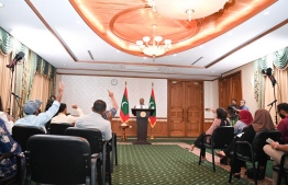 The President meeting the media after the presidential election. Photo: The President's Office