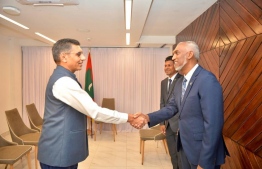Indian Ambassador to Maldives Munu Mahawar meets with President-elect Dr. Mohamed Muizzu