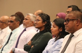 Environment Minister Shauna and other ministry officials attend the Ocean Hackathon -- Photo: Mihaaru