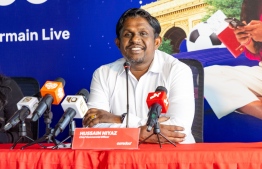 Ooredoo Chief Commercial Officer Hussain Niyaz speaking at the press conference.-- Photo: Ooredoo