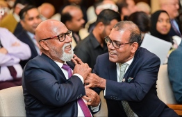 ADK Chairman Nashid (L) and Speaker of Parliament Nasheed (R) at 5th Brain and Spine Conference.-- Photo: Nishan Ali / Mihaaru