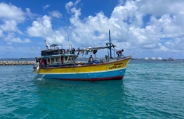 A Sri Lankan fishing boat found illegally fishing in Maldives' territorial waters.-- Photo: Fisheries Ministry