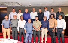President-elect Dr. Mohamed Muizzu with notable entrepreneurs and members of MNACI-- Photo: Mihaaru