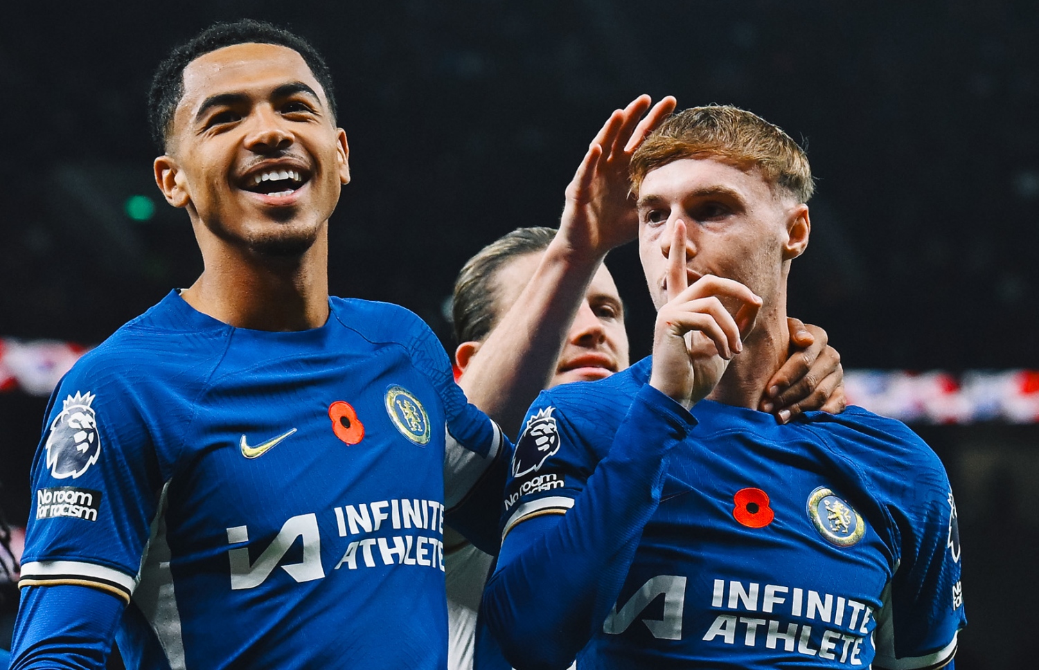 ކޯލް ޕާމާ (ކ) ޗެލްސީ އަށް އެއްވަރު ކޮށްދިން ގޯލު ޖެހުމަށް ފަހު.-- ފޮޓޯ: ޗެލްސީ