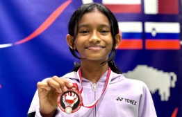 Laiba Ahmed Mahloof wins Bronze in Girls Under 11 at the Yonex International Festival.
