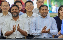 Sports Minister Mahloof (R) and Rafiu (L) , who is slated to be appointed to the same position in the new administration.-- Photo: Youth Ministry