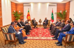 President Dr. Muizzu meeting with Sri Lankan President Ranil Wickremesinghe last evening -- Photo: President's Office