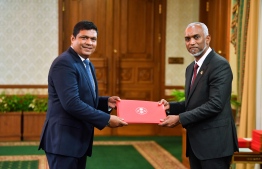 The new Minister of Transport and Civil Aviation Mohamed Ameen receives letter of appointment-- Photo: President's Office