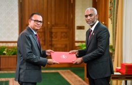The new government's Minister for Cities, Local Government and Public Works Adam Shareef receives letter of appointment from President Dr. Mohamed Muizzu; Shareef has been a former Minister of Defense and was more recently filling the Maduvvari MP's seat at the parliament-- Photo: President's Office