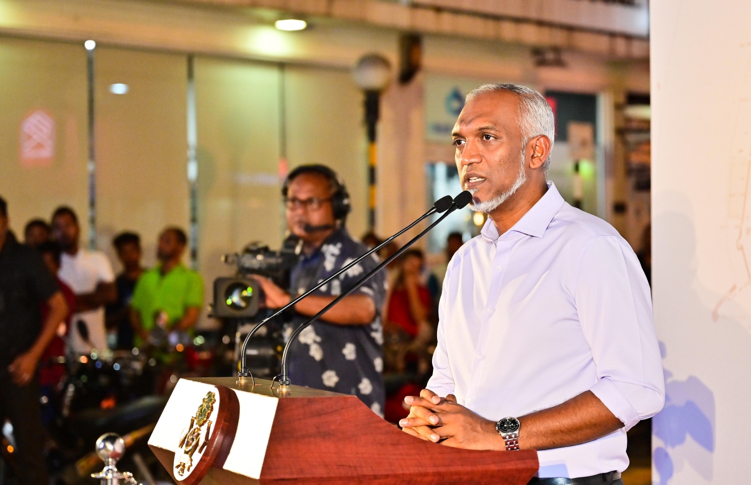 ގަޑިބުރު ހުޅުވުމުގެ ރަސްމިއްޔާތުގައި ރައީސް ޑރ. މުއިއްޒު ވާހަކަފުޅު ދައްކަވަނީ --ފޮޓޯ: ނިޝާން އަލީ/ މިހާރު