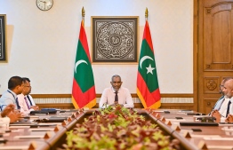 President Dr Muizzu leading a cabinet meeting.