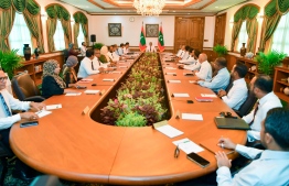 President Dr Muizzu's first cabinet meeting.-- Photo: President's Office