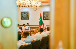 Dr Muizzu in an earlier Cabinet meeting -- Photo: President's Office