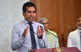 Minister Saeed speaks at the press briefing on Visitor Economy Council.-- Photo: President's Office