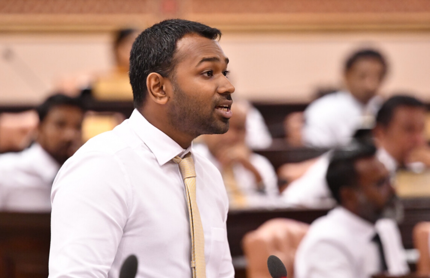 ގަލޮޅު ދެކުނު ދާއިރާގެ މެންބަރު މީކާއިލް އަހުމަދު ނަސީމް--ފޮޓޯ: މަޖިލިސް