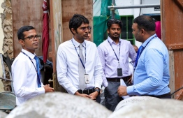 STELCO MD at the site of the transformer placed on Maaveyo Magu.-- Photo: STELCO
