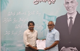 PNC Chairperson receiving membership forms from Maduvvari constituency.-- Photo: PNC