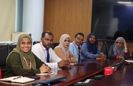 Education Minister Dr. Ismail Shafeeu meets with principals working in the Malé area last month -- Photo: Ministry of Education