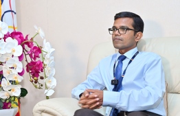 Stelco's new Managing Director Hussain Fahmy during an interview with 'Mihaaru News' -- Fayaaz Moosa