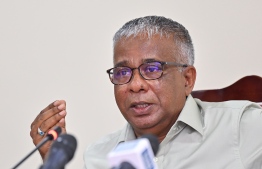 Chairman of Land and Flat Committee of the previous administration, Akram Kamaaludheen at the Petition Committee on Wednesday, November 6, 2023 -- Photo: Fayaz Moosa / Mihaaru