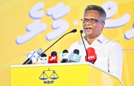 Former Managing Director of MTCC Adam Azim; he promises to defend the rights of the social housing scheme recipients if elected as the next mayor of Male' City-- Photo: Mihaaru