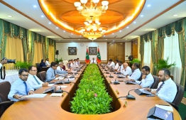 President Dr. Mohamed Muizzu with his cabinet ministers-- Photo: President's Office