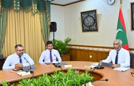President Dr. Muizzu-Cabinet meeting-Vice President Hussain Mohamed Latheef-Minister Moosa Zameer