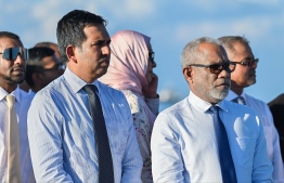 Minister of Economic Development and Trade, Mohamed Saeed (L) and Special Advisor to the President, Abdul Raheem Abdulla (R).