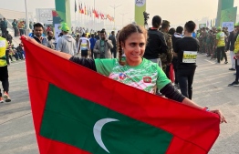 [File] Shamha Ahmed, a Maldivian long distance running athlete --