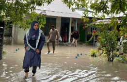 A residence of Fuvahmulah City flooded due to heavy rainfall-- Photo: NDMA