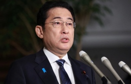 Japan's Prime Minister Fumio Kishida speaks to the media about the situation following a major earthquake and following tsunami warning for the western coast of Japan, at the prime minister's office in Tokyo on January 1, 2024. -- Photo: JIJI Press / AFP