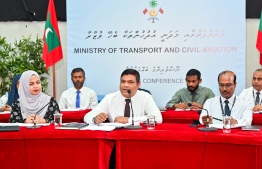 Minister of Tourism and Civil Aviation Mohamed Ameen (M) speaking at a media briefing held by the ministry on Wednesday, January 3, 2024 -- Photo: Fayaz Moosa / Mihaaru