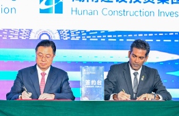 MoU signed for the construction of seven commercial buildings in Hulhumalé at the Invest Maldives business forum held in China -- Photo: Mihaaru News