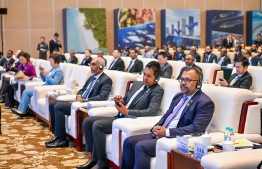 President Muizzu and other government officials of the Maldives attending the business forum organized by the Maldives in China -- Photo: President's Office