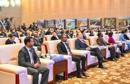 Ministers of the Government of Maldives attending the Invest Maldives business forum organized by the Maldives in China. -- Photo: President's Office