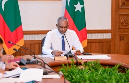 President Dr. Muizzu at today's cabinet meeting.