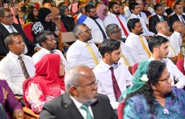 Some attendees of the swearing-in ceremony of Malé City Mayor Adam Azim and three city council members. -- Photo: Nishan Ali