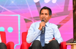 Minister of Economic Development and Trade Mohamed Saeed answering a question at the Ahaa Forum on Thursday, January 25, 2924 -- Photo: Nishan Ali