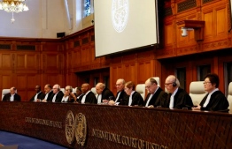 The International Court of Justice (ICJ) holding the hearing to pass the verdict on the case put forward by South Africa against the atrocities conducted by Israel against the people of Palestine on Friday, January 26, 2024 --