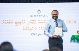 Dr. Shaheem taking part in the launching ceremony of the Ministry of Islamic Affairs Action Plan and Activity Calendar for the year: the parliament has decided to deny Dr. Shaheem's approval. -- Photo: Islamic Ministry