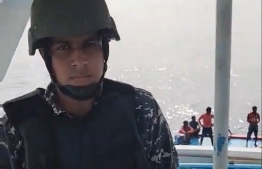 One of the Indian military personnel who boarded Asuruma 3 fishing vessel on Wednesday.