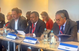 Minister of Foreign Affairs Moosa Zameer speaking at the EU Indo-Pacific Ministerial Forum in Brussels, Belgium.